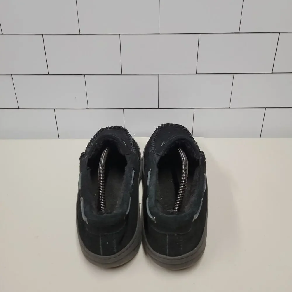 Clarks Andy Men's Black Suede Moccasin Slippers Size 11M Cozy Indoor Outdoor
